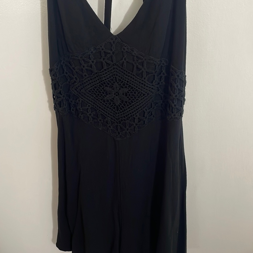 Forever21 Women’s Black Romper, lace detail, size M